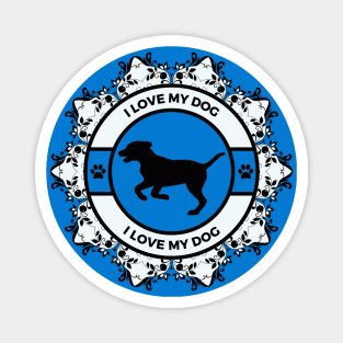 Royal Blue I Love My Dog Magnet